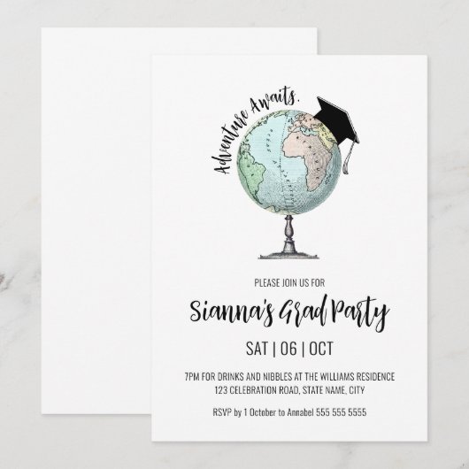 Adventure wacht op eenvoudig minimalistisch Afstud Kaart (Voorkant / Achterkant)