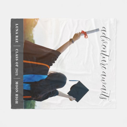 Adventure wacht op Fleece Blanket Afstuderen Deken (Voorkant (Horizontaal))