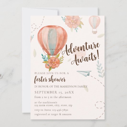 Adventure wacht op Foster Baby shower Neutral Kaart (Voorkant)