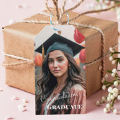 Adventure wacht op foto chique perzik fuzz Afstude Cadeaulabel