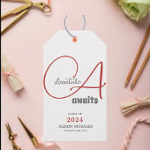 Adventure wacht op foto chique perzik fuzz Afstude Cadeaulabel