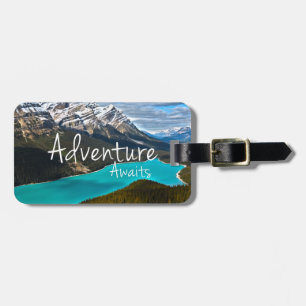 Adventure wacht op fotografie bagagelabel