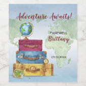 Adventure wacht op Geschakcases Farewell Moving Pa Wijn Etiket (Enkel label)