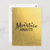 Adventure wacht op Gold Leaf Briefkaart (Voorkant / Achterkant)