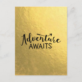 Adventure wacht op Gold Leaf Briefkaart