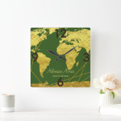 Adventure wacht op Gold-Wereldkaart en -opslag Vierkante Klok (Huis)