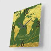 Adventure wacht op Gold-Wereldkaart en -opslag Vierkante Klok (Hoek)