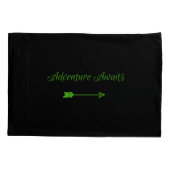 Adventure wacht op groene, zwarte en witte Wereldk Kussensloop (Achterkant-Links)