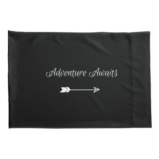 Adventure wacht op groene, zwarte en witte Wereldk Kussensloop (Achterkant-Rechts)