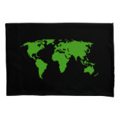 Adventure wacht op groene, zwarte en witte Wereldk Kussensloop (Voorkant-Links)