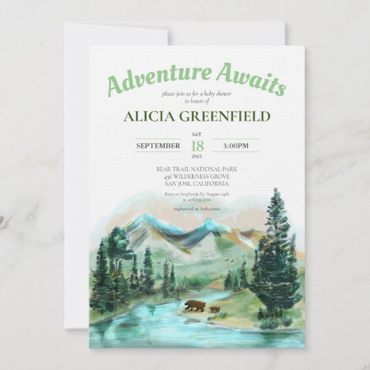 Adventure wacht op het Baby shower Forest Beren Mo Kaart (Voorkant)