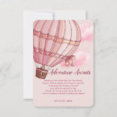Adventure wacht op het Baby shower van de Roze Hot Bedankkaart (Voorkant)