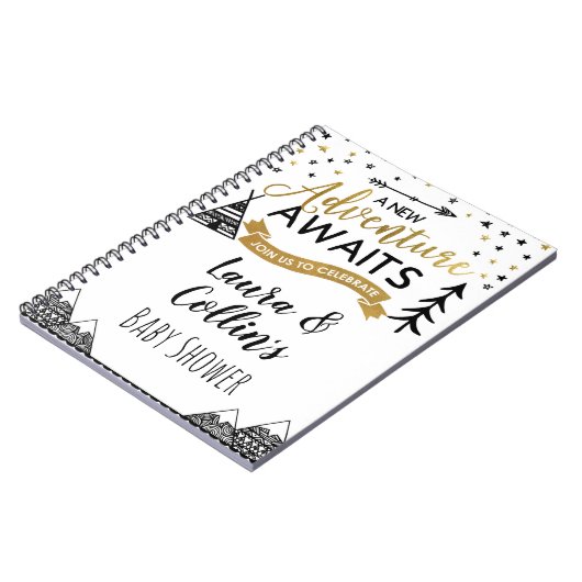 Adventure wacht op het Baby shower van het Guest B Notitieboek (Linkerzijde)