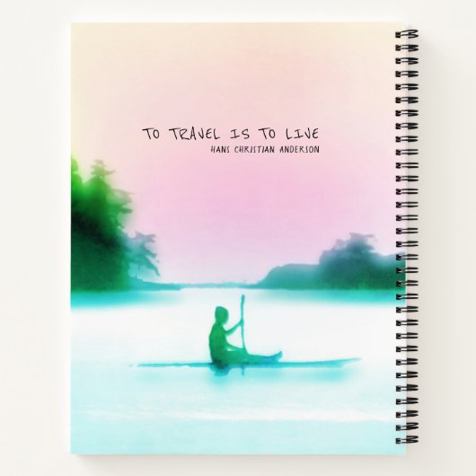 Adventure wacht op Honeymoon Romantic Pink Ocean Notitieboek (Achterkant)