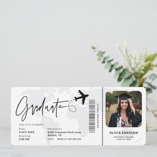 Adventure wacht op instapkaart Foto Afstuderen Kaart (Staand voorkant)