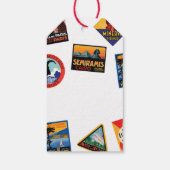 Adventure wacht op Label met cadeaubon voor reisla Cadeaulabel (Achterkant)