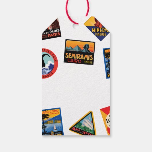 Adventure wacht op Label met cadeaubon voor reisla Cadeaulabel (Achterkant)