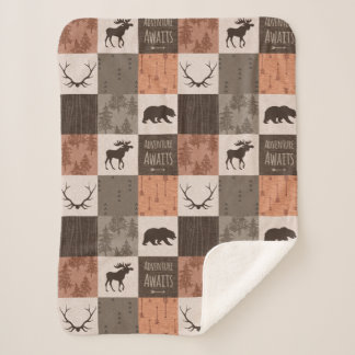 Adventure wacht op Minky/Sherpa Baby Blanket in Ru Sherpa Deken