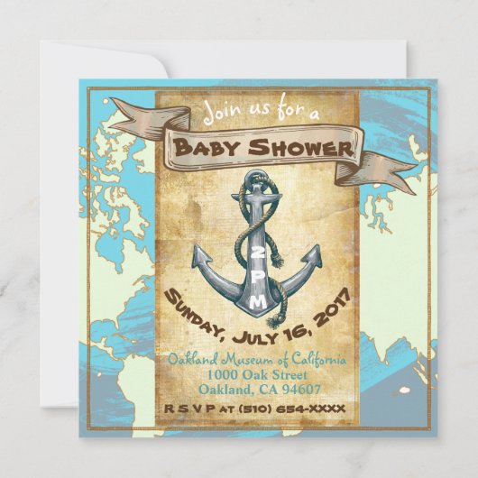 Adventure wacht op Nautical| Rustige reis Kaart (Achterkant)