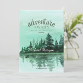 Adventure wacht op Pine Tree Forest Lake Retiremen Kaart (Staand voorkant)