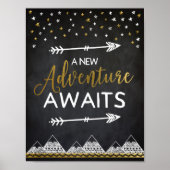 Adventure wacht op Poster van Chalkboard (Voorkant)
