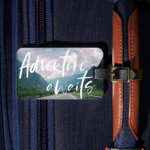 Adventure wacht op reisbagage bagagelabel