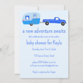 Adventure wacht op Schattige Truck & Trailer BABY  Kaart (Voorkant)