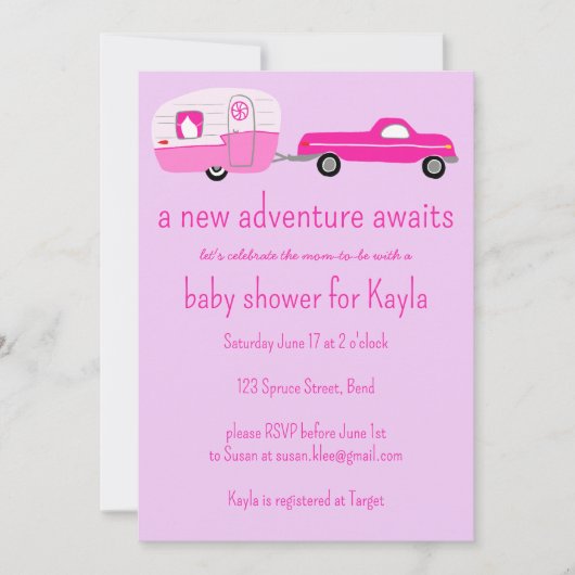 Adventure wacht op Schattige Truck & Trailer BABY  Kaart (Voorkant)