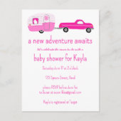 Adventure wacht op Schattige Truck & Trailer BABY  Uitnodiging Briefkaart (Voorkant)