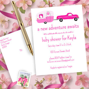 Adventure wacht op Schattige Truck & Trailer BABY Uitnodiging Briefkaart