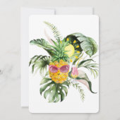 Adventure wacht op tropische bladeren ananas kaart (Achterkant)