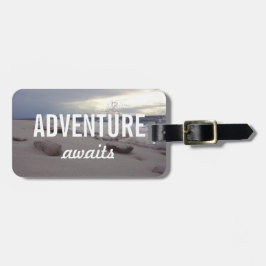 Adventure wacht op Typografie Beach Waves Bagagelabel