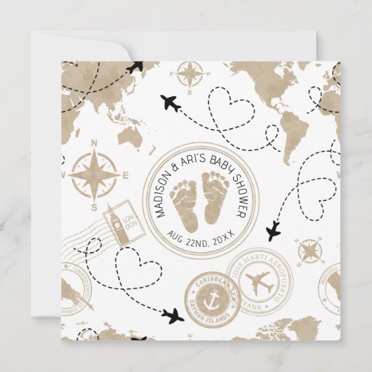 Adventure wacht op uitnodiging voor Baby shower (Achterkant)