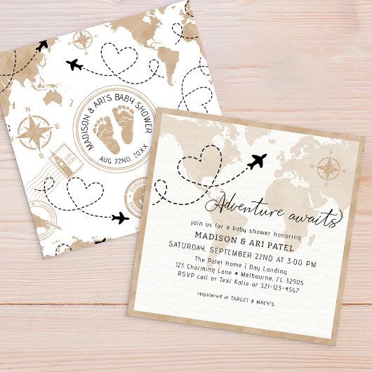 Adventure wacht op uitnodiging voor Baby shower