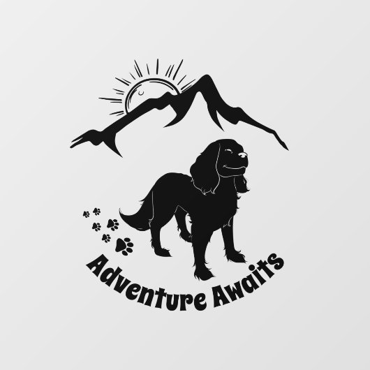 Adventure wacht op verhiking Cavalier Spaniel   Raamsticker (Vel)