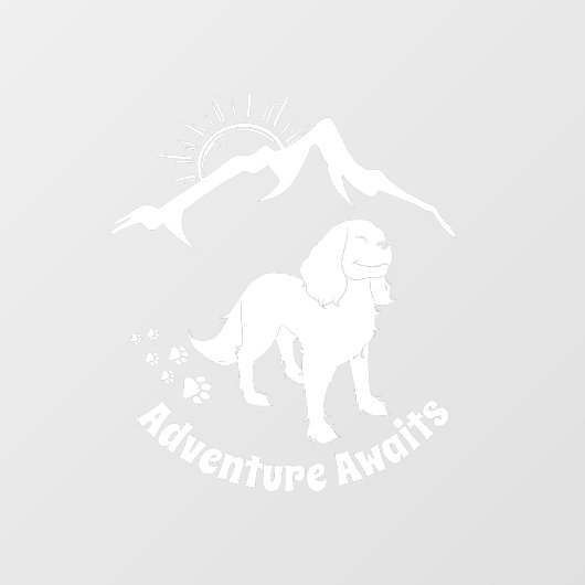 Adventure wacht op verhiking Cavalier Spaniel   Raamsticker (Vel)