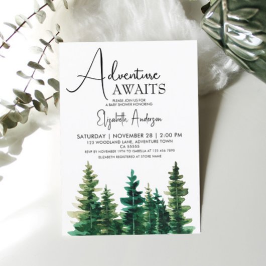 Adventure wacht op Waterverf Rustic Pine Boy Kaart