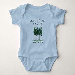 Adventure wacht op Waterverf Rustic Pine Trees Romper