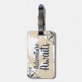 Adventure wacht op Wereldkaart en cream Bagagelabel (Achterkant verticaal)