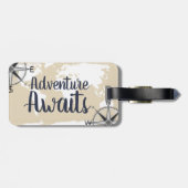 Adventure wacht op Wereldkaart en cream Bagagelabel (Achterkant horizontaal)
