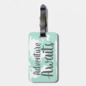 Adventure wacht op Wereldkaart & Mint Bagagelabel (Achterkant verticaal)