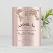 Adventure wacht op Wereldkaart Roos Gold Retiremen Kaart (Staand voorkant)
