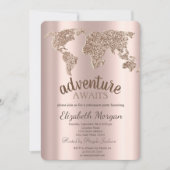 Adventure wacht op Wereldkaart Roos Gold Retiremen Kaart (Voorkant)