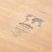 Adventure wacht op Wereldkaart van de Glitter Acryl Uitnodigingen (Laagn)