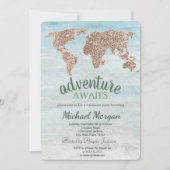 Adventure wacht op Wereldkaart van de Glitter Kaart (Voorkant)