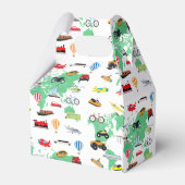 Adventure wacht op Wereldkaart Voertuigen Bedankdoosjes (Achterkant)