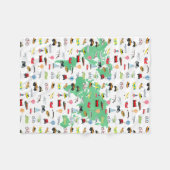 Adventure wacht op Wereldkaart Voertuigen Fleece Deken (Voorkant (Horizontaal))