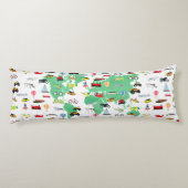 Adventure wacht op Wereldkaart Voertuigen Lichaamskussen (Achterkant)