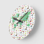 Adventure wacht op Wereldkaart Voertuigen Ronde Klok (Hoek)