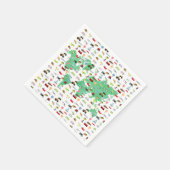 Adventure wacht op Wereldkaart Voertuigen Servet (Hoek)